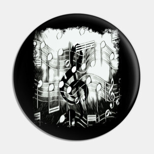 Music Notes and Treble Clef Pin