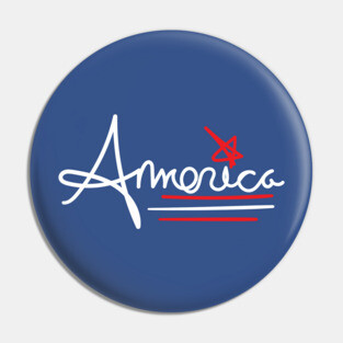 America Simple Hand Drawn Pin