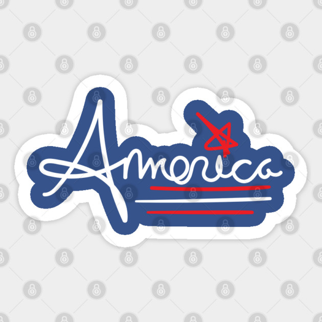 America Simple Hand Drawn Sticker by belownormal