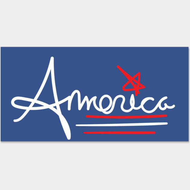 America Simple Hand Drawn Wall Art by belownormal