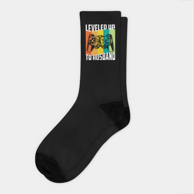 Leveled Up To Husband Gamer Socks by The WYLD Tribe