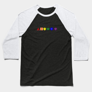 Gay Pride Polyhedrals Baseball T-Shirt
