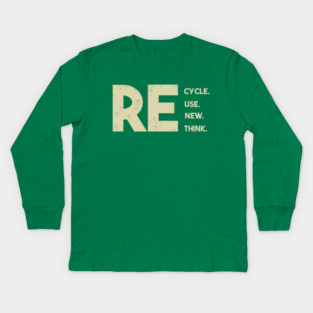 Recycle reuse renew rethink Kids Long Sleeve T-Shirt