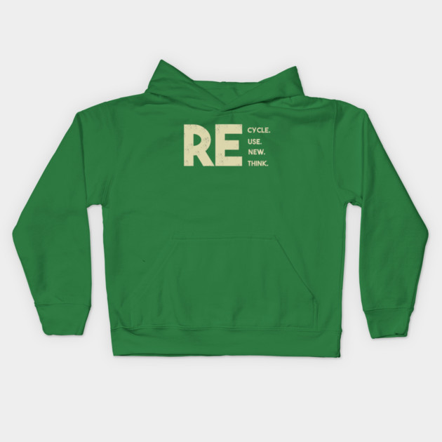 Recycle reuse renew rethink Kids Hoodie by Db Printed