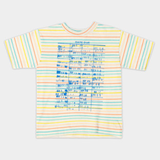 Vintage Library Book Cards Due Dates Kids T-Shirt
