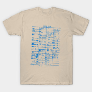 Vintage Library Book Cards Due Dates T-Shirt