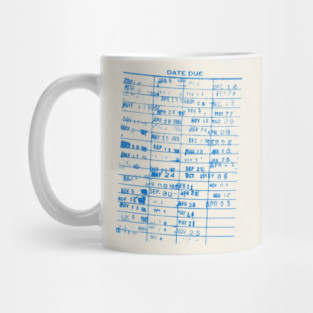 Vintage Library Book Cards Due Dates Mug