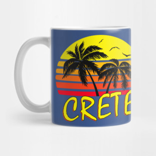 Crete Greece Retro Sunset Mug