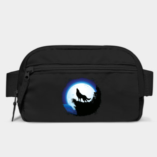 Wolf Howling at Blue Moon Bag