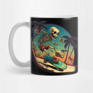 Skateboarding Skeleton Mug