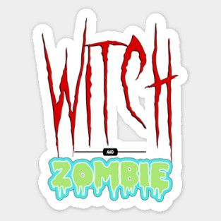 Witch and Zombie Sticker