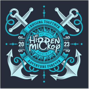 HMS Two-Anchor Nautical 2023 Edition T-Shirt (Aqua) Posters and Art