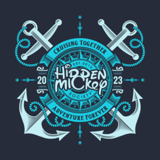 HMS Two-Anchor Nautical 2023 Edition T-Shirt (Aqua) Front & Back T-Shirt T-Shirt