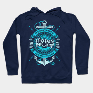 HMS Two-Anchor Nautical 2023 Edition T-Shirt (Aqua) Front & Back T-Shirt Hoodie