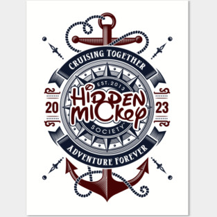 HMS Two-Anchor Nautical 2023 Edition T-Shirt (Navy & Maroon) Front & Back T-Shirt T-Shirt Posters and Art