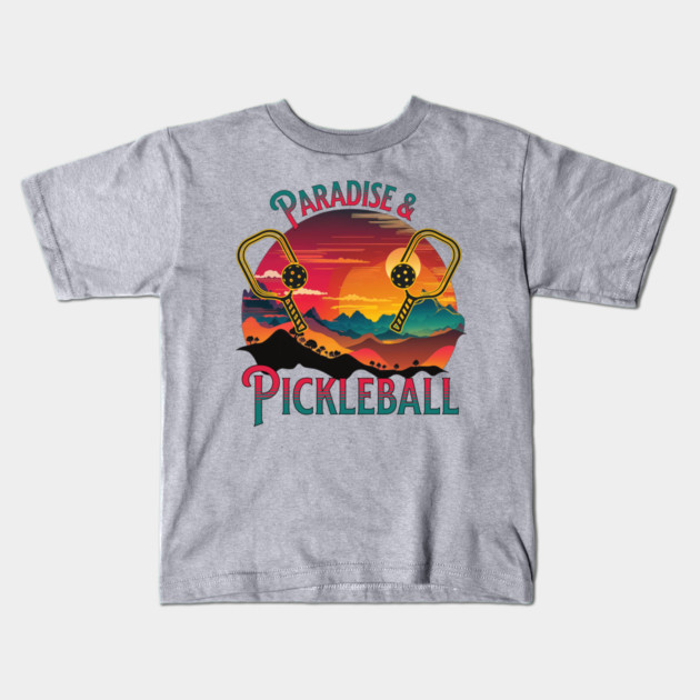 Paradise and Pickleball Kids T-Shirt by Luxinda