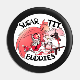 Sugar Tit BFFs Angel Dust and Cherry Bomb Sticker Pin