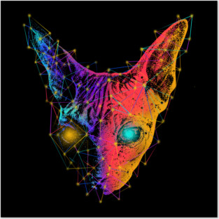 Geometry Sphynx Cat Posters and Art