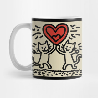 Funny Keith Haring, cats lover Mug