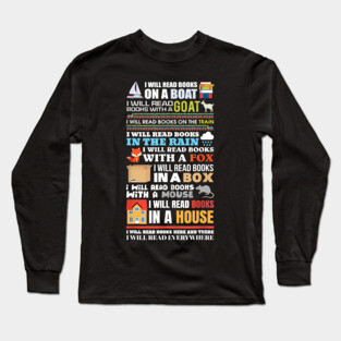 I Will Read Books On a Boat Reading T-Shirt Gift for Readers Long Sleeve T-Shirt