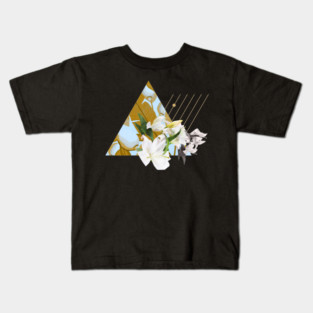 Tropical Flowers & Geometry Kids T-Shirt