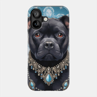 Black Staffy Jewel Phone Case