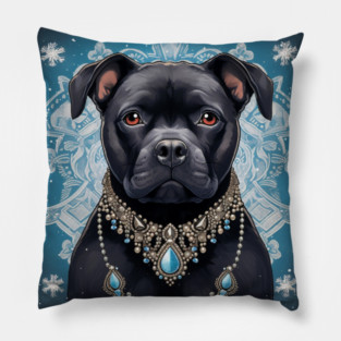 Black Staffy Jewel Pillow
