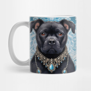 Black Staffy Jewel Mug