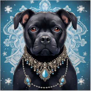 Black Staffy Jewel Posters and Art