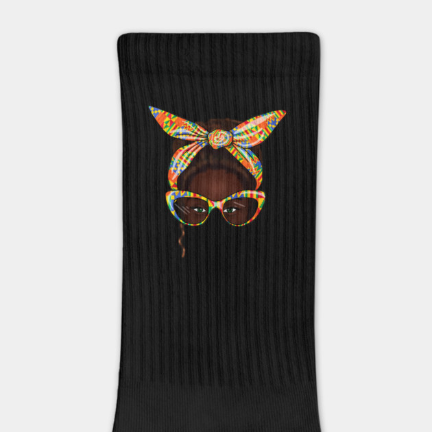 African Woman With Kente Pattern, Melanin Girl, Afro Style by logiamerch