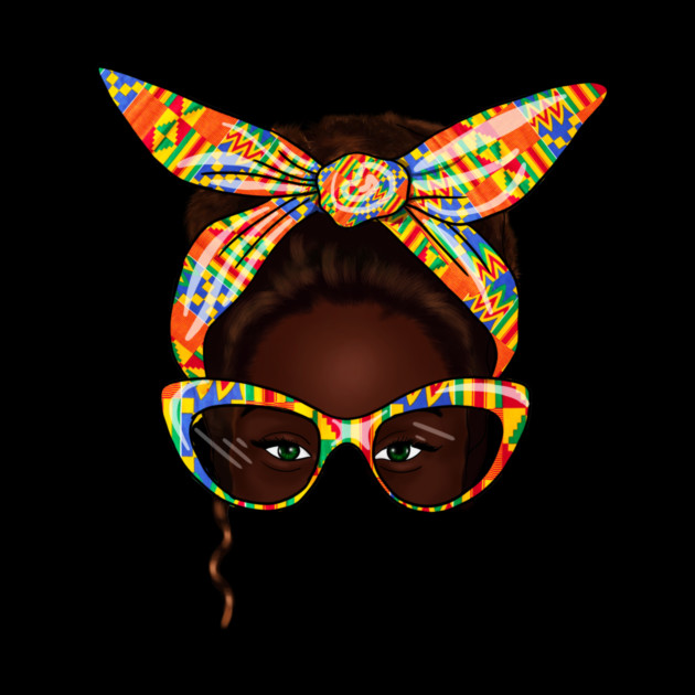 African Woman With Kente Pattern, Melanin Girl, Afro Style by logiamerch