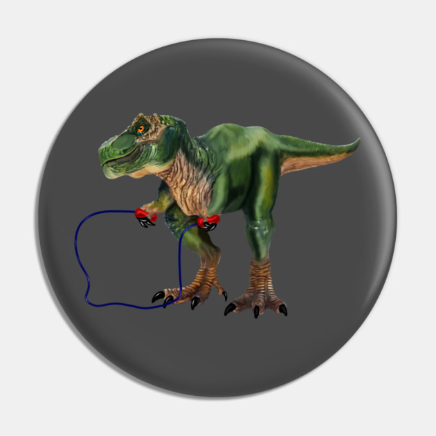 Funny T Rex Trying skipping rope, Sad Dinosaur Pin by logiamerch