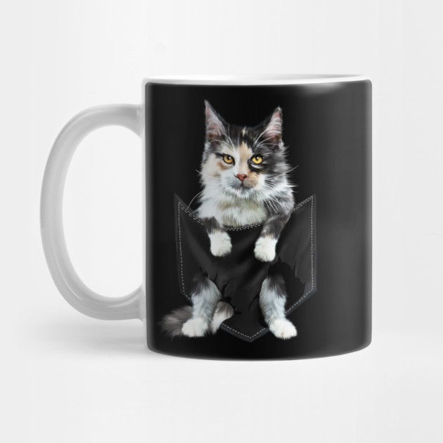 Funny Cute Cat Inside Pocket, Cat Lover by logiamerch