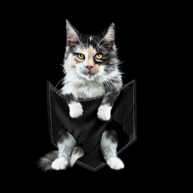 Funny Cute Cat Inside Pocket, Cat Lover by logiamerch