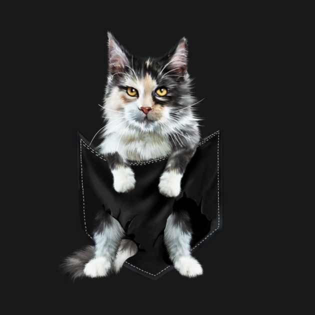 Funny Cute Cat Inside Pocket, Cat Lover by logiamerch