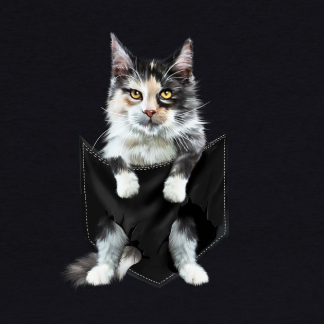 Funny Cute Cat Inside Pocket, Cat Lover by logiamerch