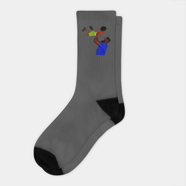 African Dad and Son, Father and Child Socks by logiamerch