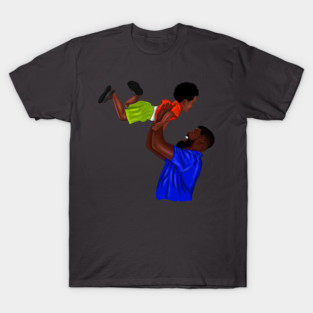 African Dad and Son, Father and Child T-Shirt