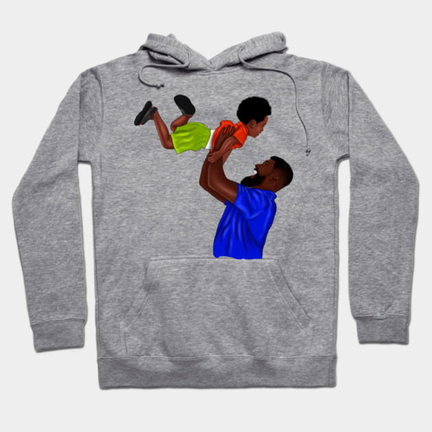 African Dad and Son, Father and Child Hoodie by logiamerch