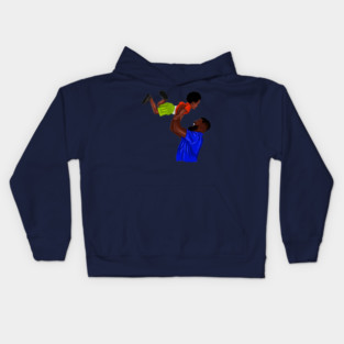 African Dad and Son, Father and Child Kids Hoodie