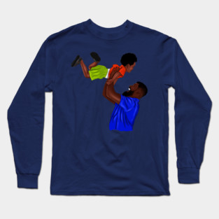 African Dad and Son, Father and Child Long Sleeve T-Shirt