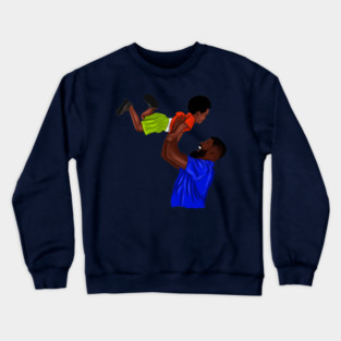 African Dad and Son, Father and Child Crewneck Sweatshirt