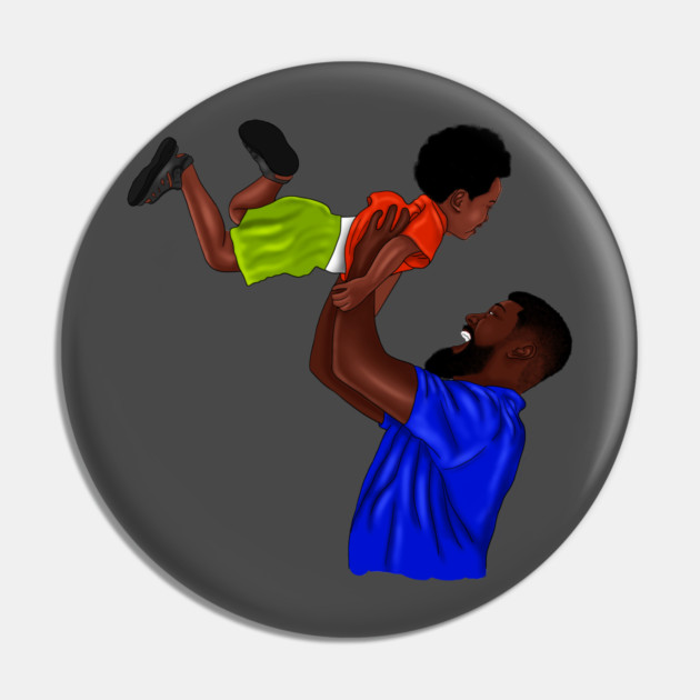 African Dad and Son, Father and Child Pin by logiamerch