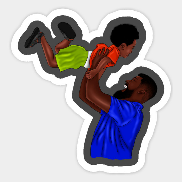 African Dad and Son, Father and Child Magnet by logiamerch