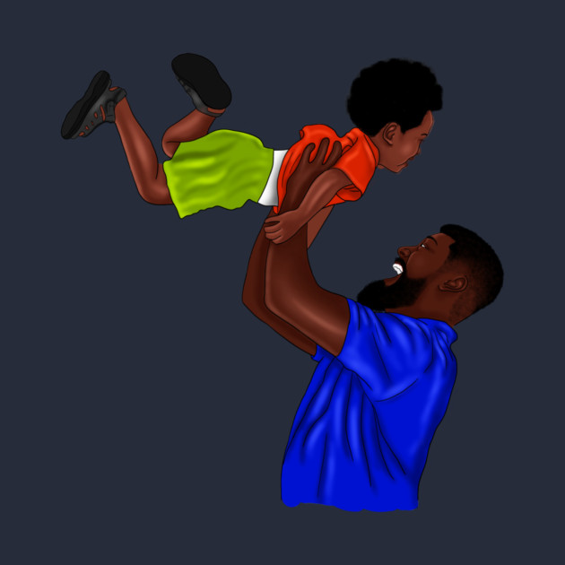 African Dad and Son, Father and Child by logiamerch
