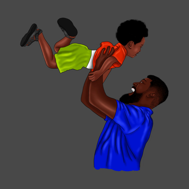 African Dad and Son, Father and Child by logiamerch