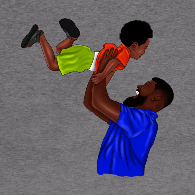 African Dad and Son, Father and Child by logiamerch