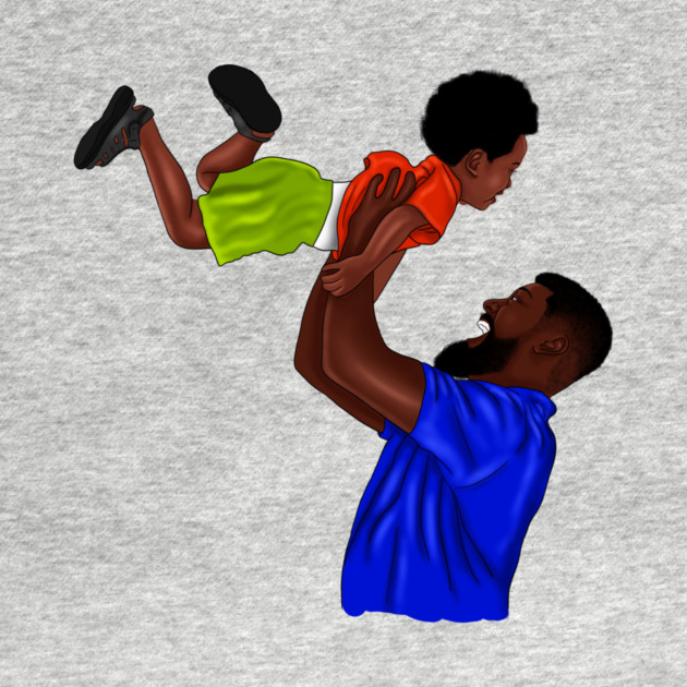African Dad and Son, Father and Child by logiamerch