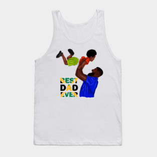 Best Dad Ever, Jamaican Dad and Son, Jamaica Flag Colors Tank Top