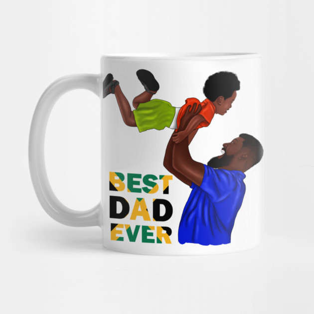 Best Dad Ever, Jamaican Dad and Son, Jamaica Flag Colors by logiamerch